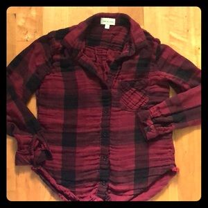 Cloth & Stone Frayed Hem Button Down Flannel